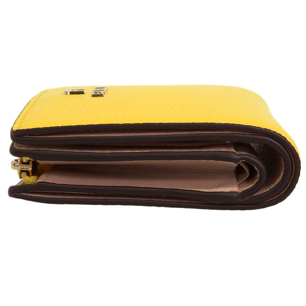 美品 フルラ Furla 二つ折り財布 カメリア S コンパクトウォレット 黄色 FURLA（フルラ） 財布 レディース 2つ折り 折財布 コンパクト