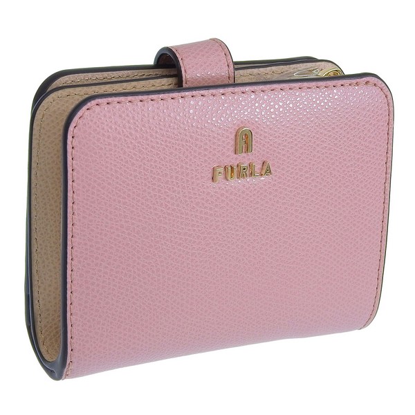 FURLA ピンク　二つ折り財布　カメリア　S　コンパクトウォレット FURLA（フルラ） 財布 レディース 2つ折り 折財布 コンパクト