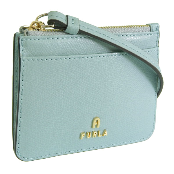 ＜新品：箱あり＞FURLA CAMELIA カードケースM　くすみブルー FURLA（フルラ） カードケース レディース アウトレット idカード