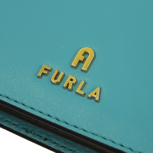 【未使用★保存袋付】FURLA カードケース 名刺入れ アーチロゴ ミントブルー FURLA（フルラ） 名刺入れ レディース カードケース レザー カメリア