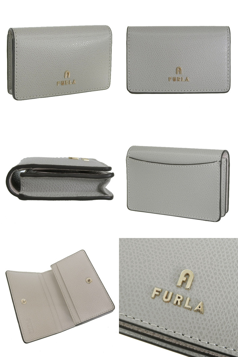 FURLA フルラ 名刺入れ カードケース レディース レザー グレー