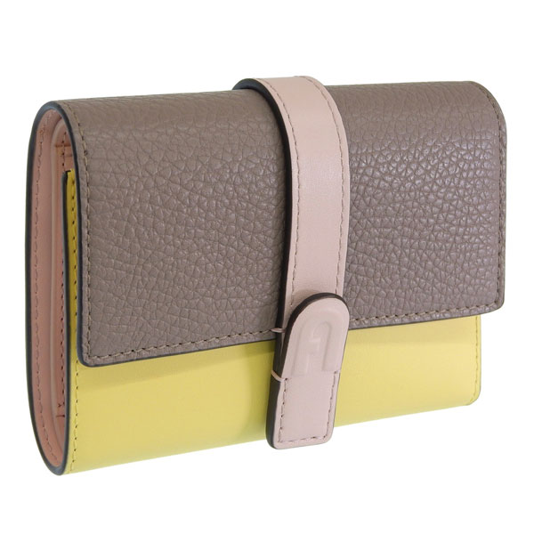 FURLA 三つ折り財布 グレー/イエロー【期間限定値引き】 FURLA（フルラ） 財布 レディース 3つ折り 折財布 ミニ財布 コンパクト