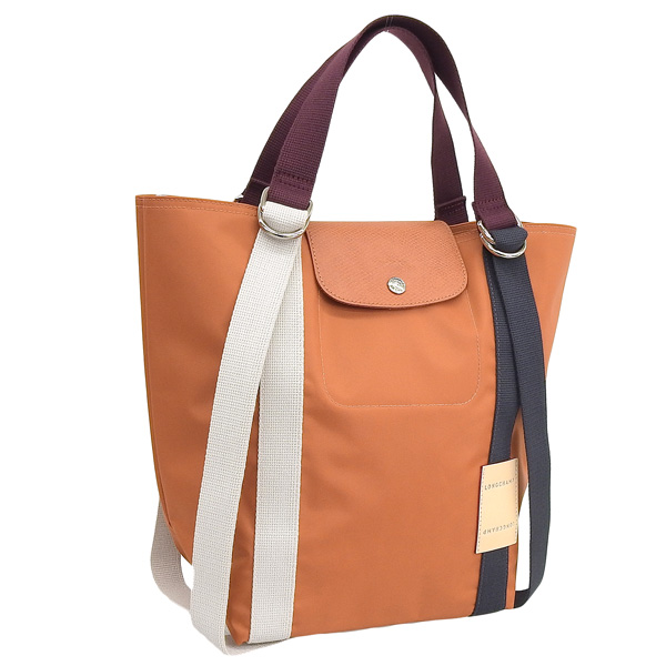 LONGCHAMP トートバッグ オレンジ ベージュ　リプレイ LONGCHAMP（ロンシャン） トートバッグ レディース ルプリアージュ