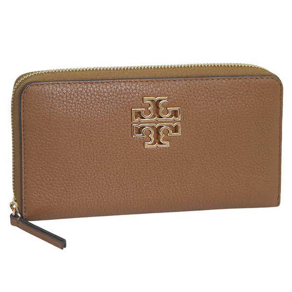 トリーバーチ 財布 レディース 長財布 アウトレット レザー ブラウン BRITTEN ZIP CONTINENTAL 141004 909 TORY BURCH