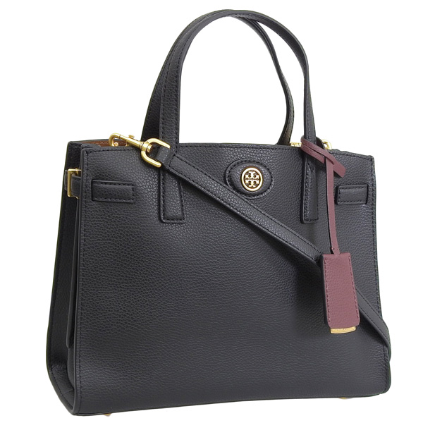 トリーバーチ バッグ レディース ハンドバッグ 2WAY ショルダーバッグ レザー ブラック ROBINSON SMALL SATCHEL 143194 TORY BURCH