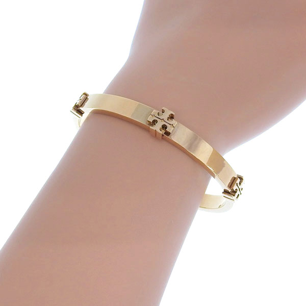 トリーバーチ アクセサリー レディース バングル ブレスレット アウトレット ピンクゴールド CLASSIC LOGO HINGE BANGLE  145434 654M TORY BURCH