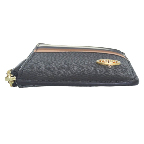 トリーバーチ カードケース レディース コインケース 小銭入れ フラグメントケース レザー ブラック ROBINSON PEBBLED ZIP CARD CASE 146012 001 TORY BURCHの画像