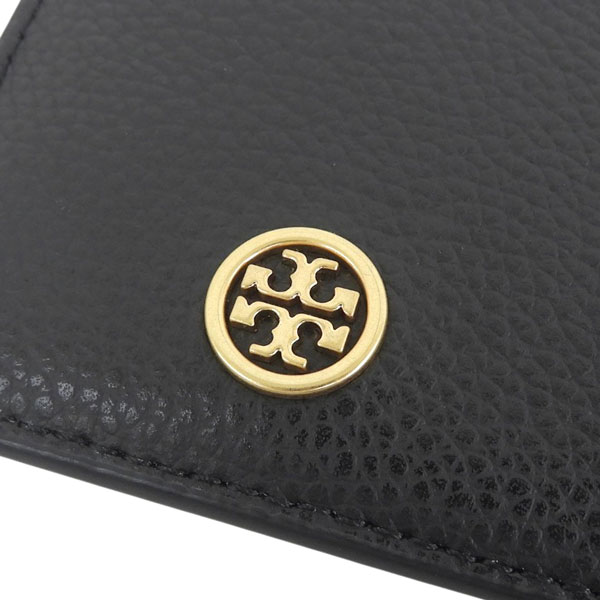 トリーバーチ カードケース レディース コインケース 小銭入れ フラグメントケース レザー ブラック ROBINSON PEBBLED ZIP CARD CASE 146012 001 TORY BURCHの画像