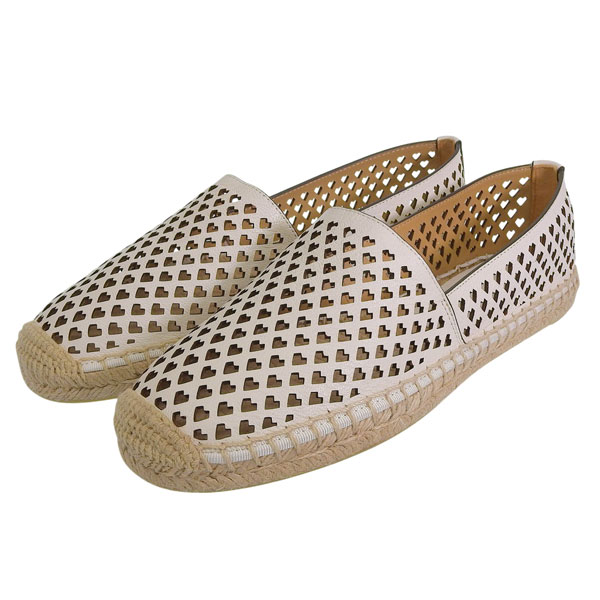 トリーバーチ 靴 レディース エスパドリーユ アウトレット 23cm レザー ホワイト HEART A LINE ESPADRILLE 149146 10023 TORY BURCH