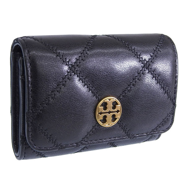 トリーバーチ 名刺入れ カードケース レディース アウトレット レザー ブラック WILLA CARD CASE 150075 001 TORY BURCH