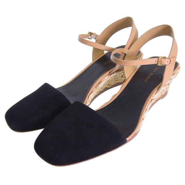 トリーバーチ 靴 レディース サンダル アウトレット 24cm スエード ブラック CLOSED TOE MID ESPADRILLE 150763 00624 TORY BURCH