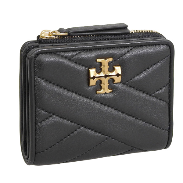 トリーバーチ 財布 レディース 二つ折り財布 OS レザー ブラック KIRA CHEVRON BI-FOLD WALLET 153121-001 TORY BURCH ショッパー付き