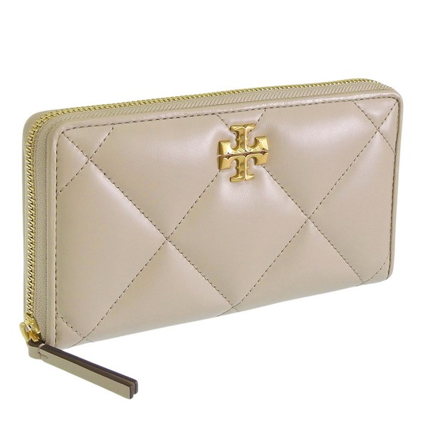 トリーバーチ 財布 レディース 長財布 レザー グレー KIRA DIAMOND QUILT ZIP CONTINENTAL WALLET 154989-250 TORY BURCH