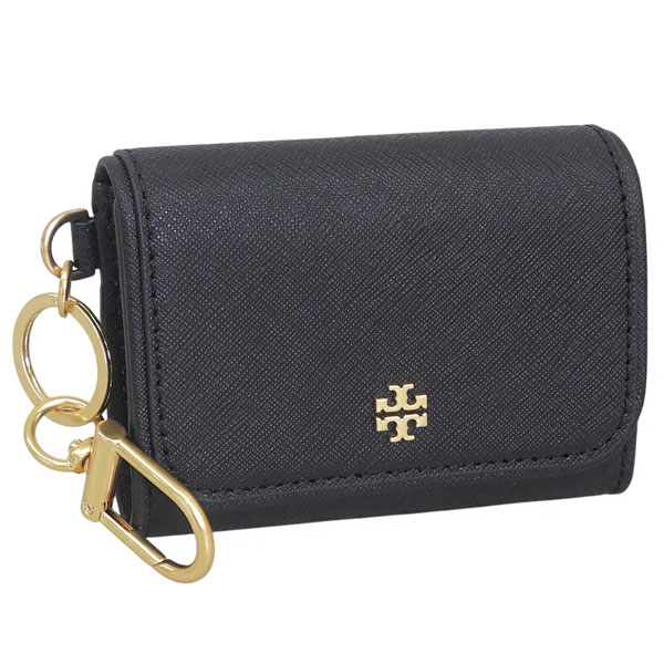 トリーバーチ カードケース レディース レザー ブラック EMERSON FLAP CARD CASE 157146 001 TORY BURCH