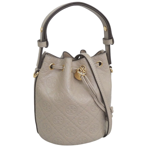 トリーバーチ バッグ レディース ショルダーバッグ 2way 斜めがけ レザー グレー T MONOGRAM LEATHER MINI BUCKET BAG 158530 201 TORY BURCH