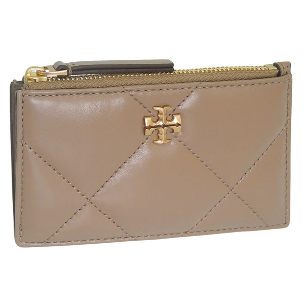 トリーバーチ カードケース レディース コインケース 小銭入れ レザー モカブラウン KIRA DIAMOND QUILT ZIP 158629 250 TORY BURCH