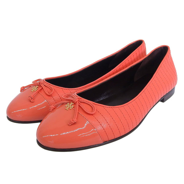 トリーバーチ 靴 レディース パンプス アウトレット 23cm レザー コーラル CAP TOE QUILTED BALLET 159062 65023 TORY BURCH