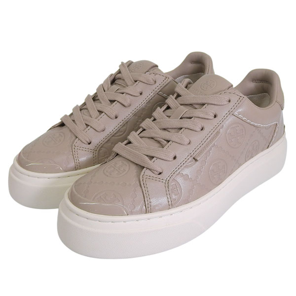 トリーバーチ 靴 レディース スニーカー アウトレット 22.5cm レザー ベージュ T MONOGRAM LADYBUG SNEAKER 161489 200225 TORY BURCH