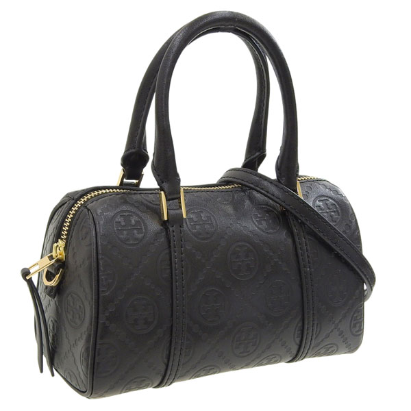 トリーバーチ バッグ レディース ショルダーバッグ 2way 斜めがけ レザー ブラック T MONOGRAM LEATHER PETTIE MINI BARREL BAG 164873 001 TORY BURCH