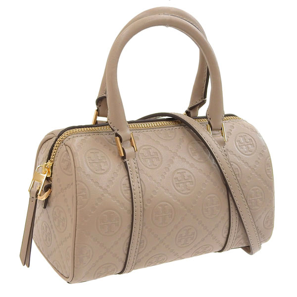 トリーバーチ バッグ レディース ショルダーバッグ レザー ベージュ T MONOGRAM LEATHER PETTIE MINI BARREL BAG 164873 200 TORY BURCH