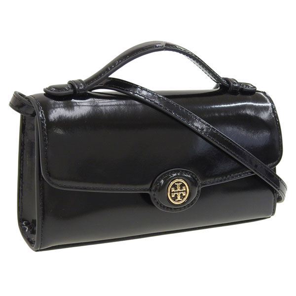 トリーバーチ バッグ レディース ショルダーバッグ レザー ブラック ROBINSON SPAZZOLATO TOP HANDLE CHAIN WALLET 164994-001 TORY BURCH