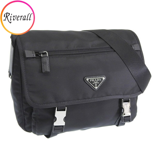 プラダ バッグ メンズ レディース ショルダーバッグ ナイロン アウトレット ブラック Re-Nylon テスート 1BD953 TESSUTO NERO PRADA｜riverall