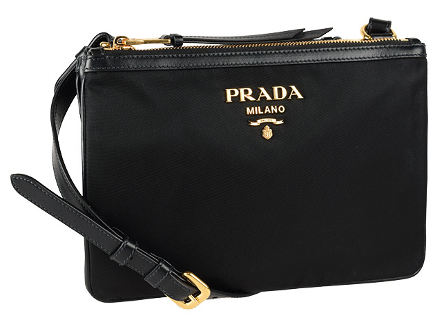 PRADA★セール！ダブルポケットレザーショルダーバック♪ 1BH046 楽天市場】PRADA プラダ ダブルポケット 2WAY ブラック 1BH046
