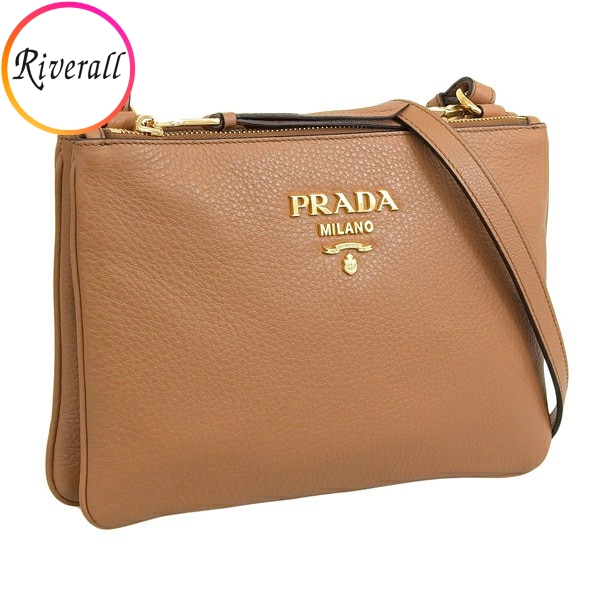 ショルダーバッグ 【26日9時までP10％還元】プラダ 1BH079 バッグ レディース VITELLO ショルダーバッグ PHENIX レザー  PRADA プラダ アウトレット グレー レザー ブラウン 1BH046 VITELLO PHENIX CARAMELO PRADA