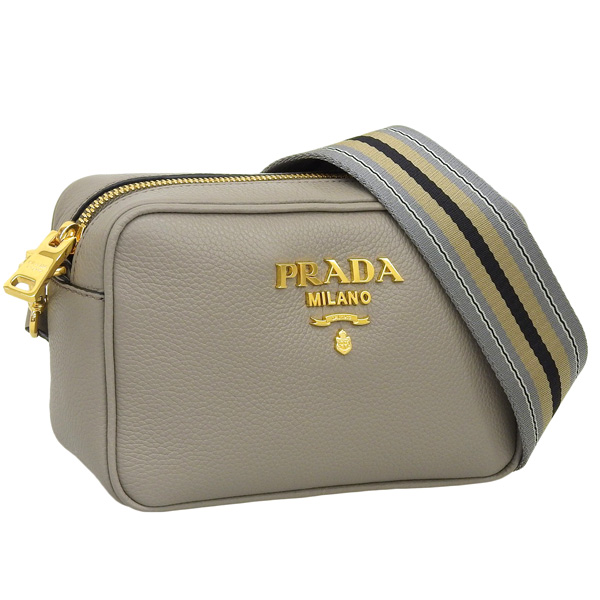 プラダ バッグ レディース ショルダーバッグ アウトレット レザー グレー バンドリエラ BANDOLIERA 1BH096VIPH ARGI PRADA