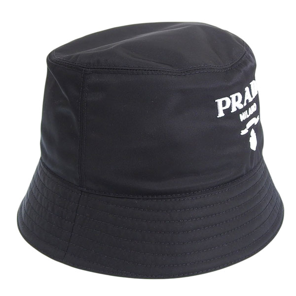 PRADA プラダ バケットハット 帽子 Mサイズ ナイロン ブラック