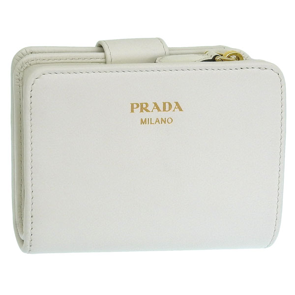 プラダ 財布 レディース 二つ折り財布 アウトレット レザー ホワイト PORTAF.PICCOLO LAMPO 1ML018 2CYS F0009 BIANCO PRADA