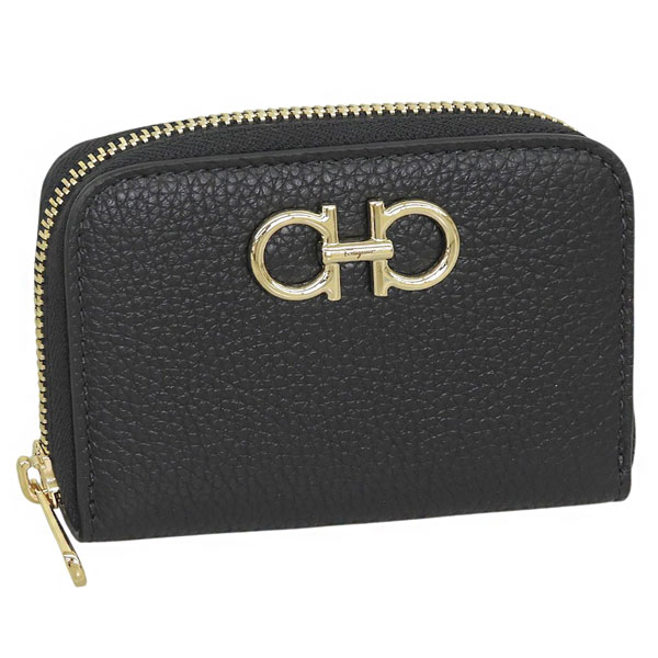 �t�F���K�� �R�C���P�[�X ���K���� ���f�B�[�X ���U�[ �u���b�N PORTA CATRE DI CREDITO 220406758664NERO FERRAGAMO