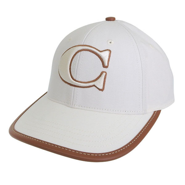 コーチ 帽子 メンズ レディース キャップ M/L コットン ホワイト C COTTON CANVAS BASEBALL HAT 29CAA59CHKCHALKL COACH