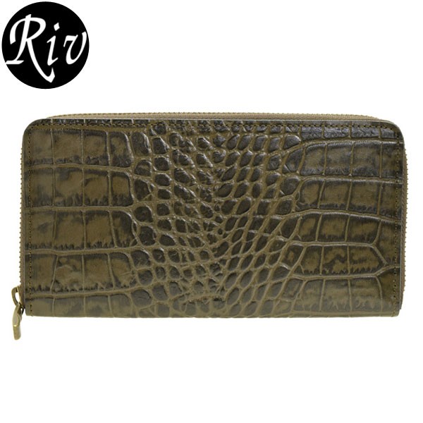 リンレ RINRE メンズ 男性 プレゼント MADE IN JAPAN ラウンドファスナー長財布 カーキ クロコ型押しレザー 3003khkh ブランド 父の日 ポイント消費 新生活　一粒万倍日 母の日　土日祝も毎日発送します RINRE（リンレ） 【特別プライス】リンレ 財布 クロコ型押しレザー 革