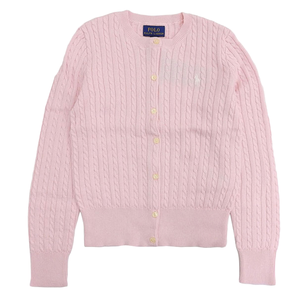 ポロ ラルフローレン ケーブルニットカーディガン レディース ガールズ M コットン ピンク CORE REPLEN 313543047010MPK POLO RALPH LAUREN