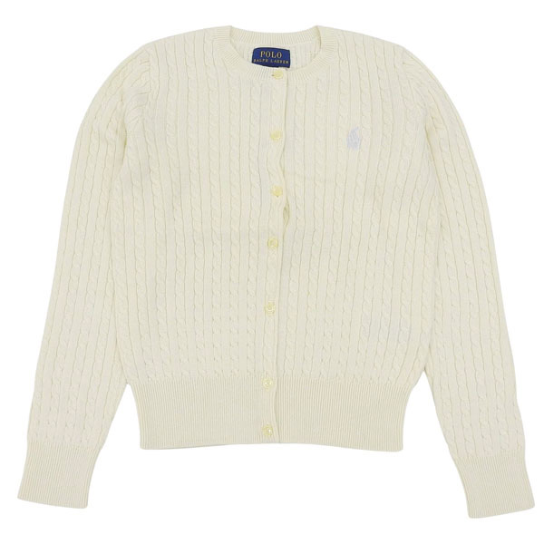 ポロ ラルフローレン ケーブルニットカーディガン レディース ガールズ L コットン アイボリー CORE REPLEN 313543047012LWT POLO RALPH LAUREN