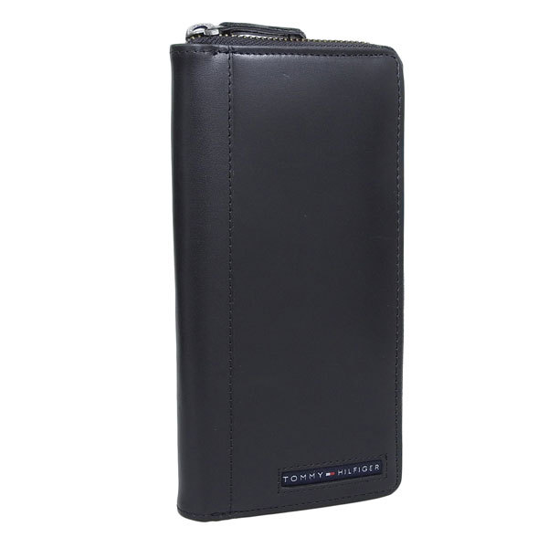 トミーヒルフィガー TOMMY HILFIGER 財布 長財布 ラウンドファスナー 財布 レザー ブラック メンズ 31tl13x025