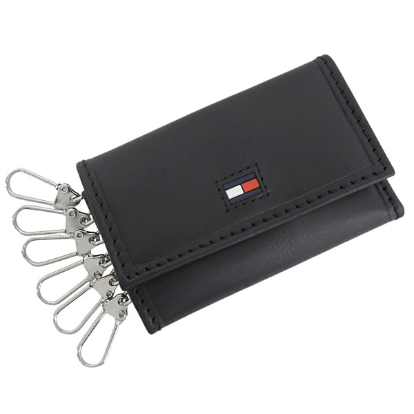 トミーヒルフィガー キーケース 6連 メンズ レザー ブラック YEN 6 HOOK KEYCASE 31TL17X012 001 TOMMY HILFIGER