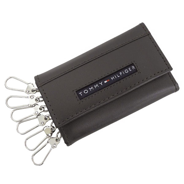 トミーヒルフィガー キーケース 6連 メンズ レザー ブラウン 6 HOOK KEYCASE 31TL17X017 200 TOMMY HILFIGER
