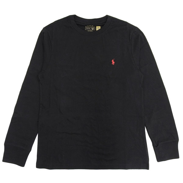 ポロ ラルフローレン Tシャツ 長袖 ロングTシャツ ロンT メンズ レディース USボーイズサイズ ブラック CORE REPLEN 323843804001MBK POLO RALPH LAUREN