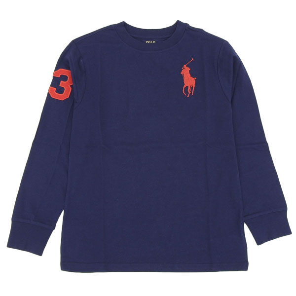 【並行輸入品】ラルフローレン ロンT ロングスリーブ 長袖 USボーイズサイズ L(14 16) メンズ レディース キッズ コットン ネイビー 323853891018LNV RALPH LAUREN
