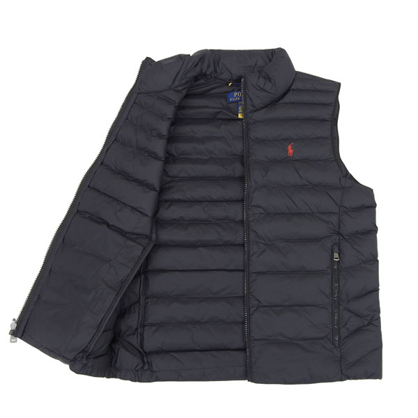 古着 Polo Ralph Lauren ワンポイント 軽量 ポリエステル シェル ダウン ベスト ブラック XL POLO RALPH LAUREN（ポロ・ラルフローレン） ラルフローレン ダウン