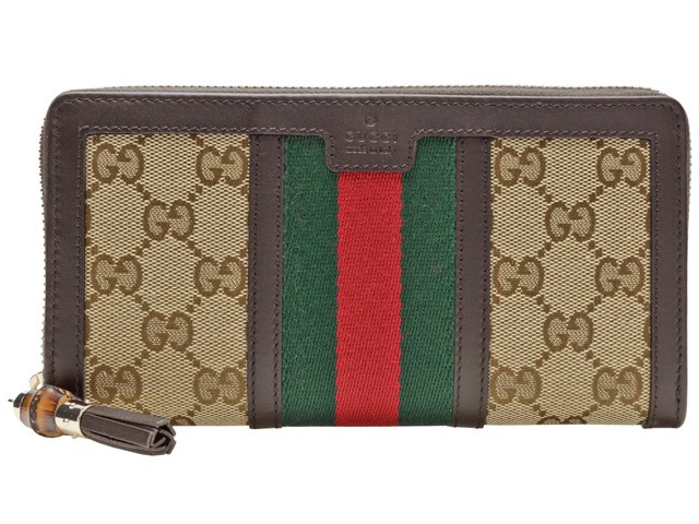 ストアポイント5％還元】グッチ 財布 長財布 GUCCI バンブー ラニア