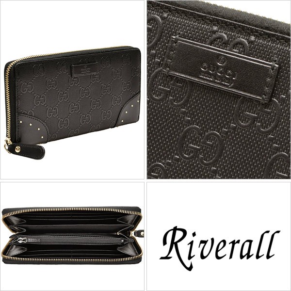 GUCCI グッチ 財布 GG ラウンドファスナー長財布 スタッズ