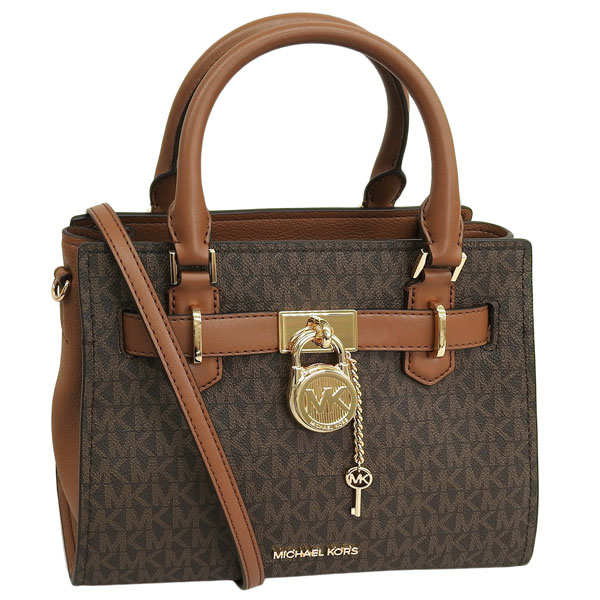 マイケルコース バッグ レディース 2WAY ショルダーバッグ アウトレット ブラウン HAMILTON SM SATCHEL 35F1GHMS1B-BROWN MICHAEL KORS
