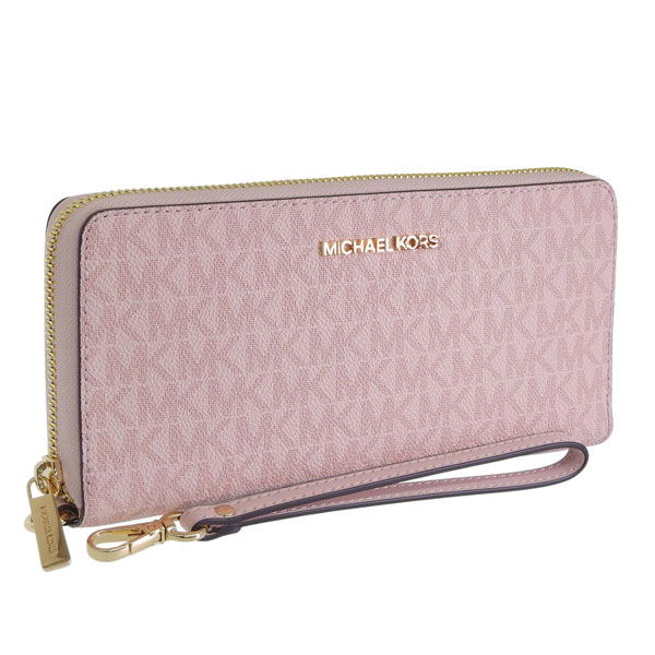 マイケルコース 財布 レディース 長財布 アウトレット PVC ピンク JET SET TRAVEL LG TRVL CONTINENTAL 35R4GTVT3V POWBLU MICHAEL KORS