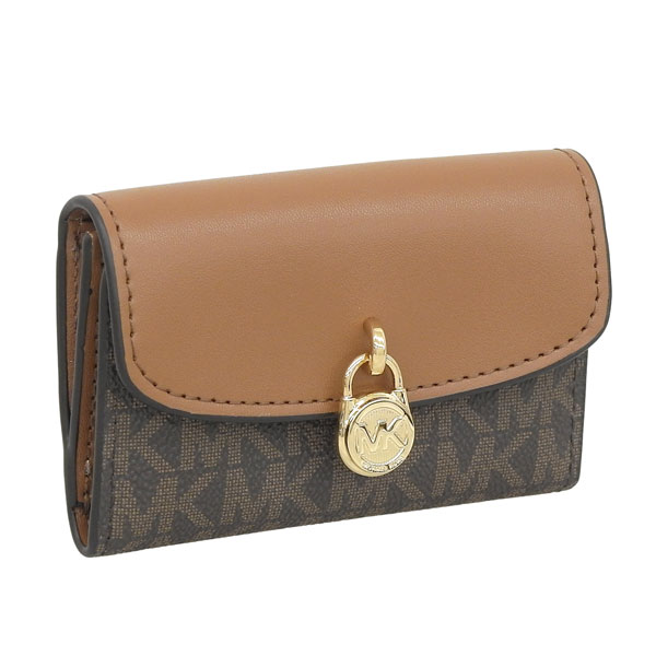 マイケルコース ミニ財布 コインケース 小銭入れ カードケース レディース アウトレット レザー PVC ブラウン LYRA 35S5G1YE0B 200 MICHAEL KORS