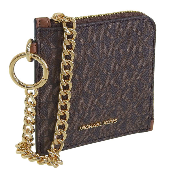 マイケルコース カードケース コインケース 小銭入れ レディース アウトレット PVC ブラウン JET SET TRAVEL MD ZA WALLET 35S6GTVC6B BROWN MICHAEL KORS