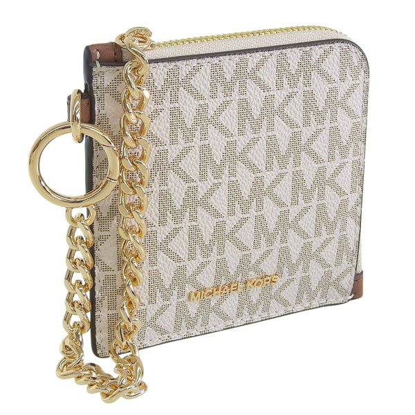 マイケルコース カードケース コインケース 小銭入れ レディース アウトレット PVC ホワイト JET SET TRAVEL MD ZA WALLET 35S6GTVC6B VANILLA MICHAEL KORS