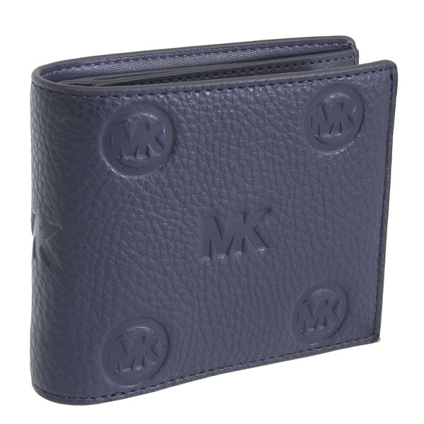 マイケルコース 財布 メンズ 2つ折り 折財布 コンパクト 札入れ 小銭入れなし アウトレット ネイビー COOPER BILLFOLD W PASSCASE 36S6LCOF2V NAVY MICHAEL KORS